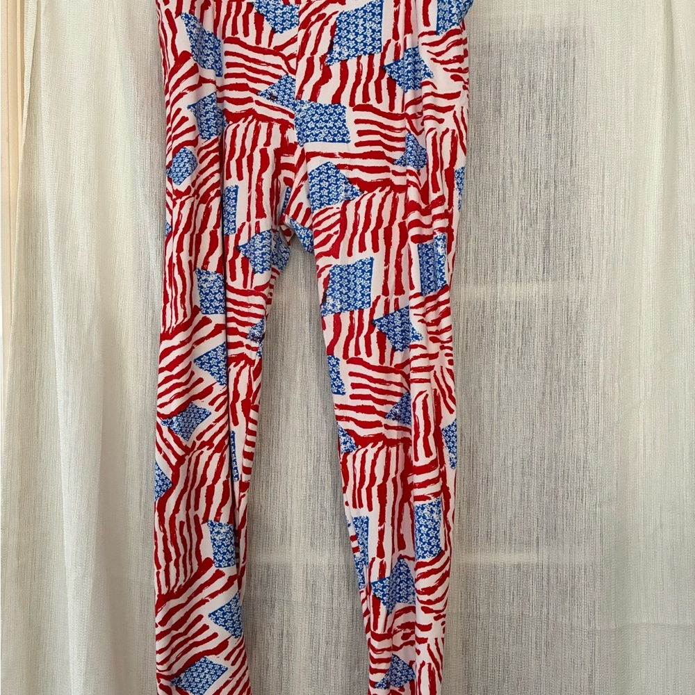 B1G1free//LuLaRoe Red, White, and Blue Star Leggings